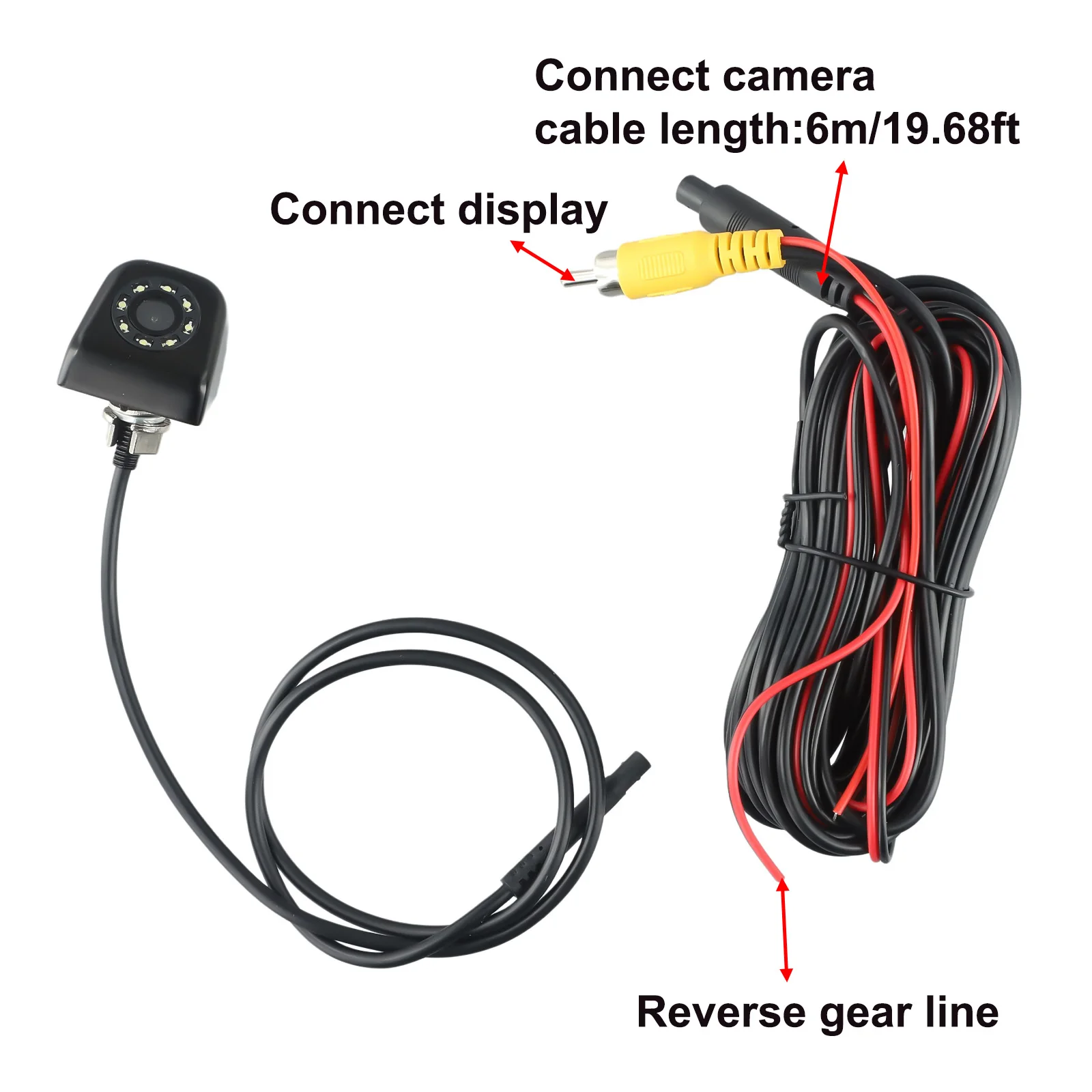170 Degree Wide Angle Car Backup Camera with 8 LED For night Vision and Waterproof Design Compatible with Various Vehicles