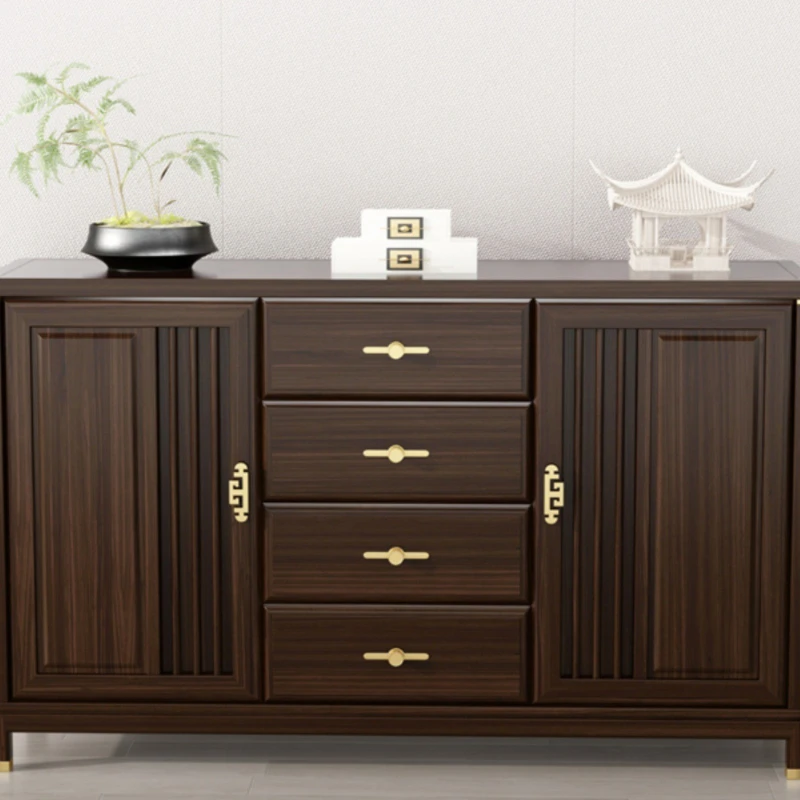 

New Chinese ebony dining side cabinet Solid wood storage Modern living room Simple storage Household dining room cabinet
