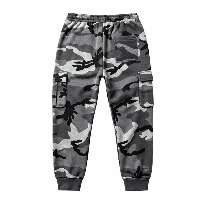 Herren Einteilige Herbst/Winter Fleece-Gefütterte Tarnfarben-Arbeitshose mit Kordelzug, Mehrfachtaschen Lässige Weite Sport-Hose – Detail 28