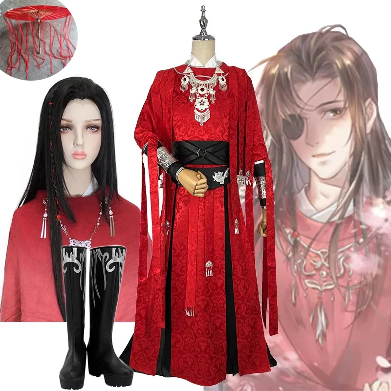 Guarda-chuva para homens e mulheres, Tian Guan Ci Fu, Desesperado, Rei Fantasma, Hua Cheng, Perucas Cosplay, Fantasias