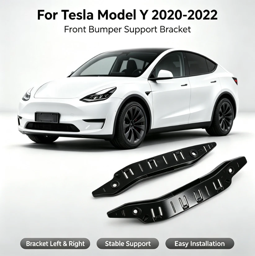 For Tesla Model Y 2020 2021 2022 Front Bumper Bracket Support Retainer Left & Right Side 1493770-00-B