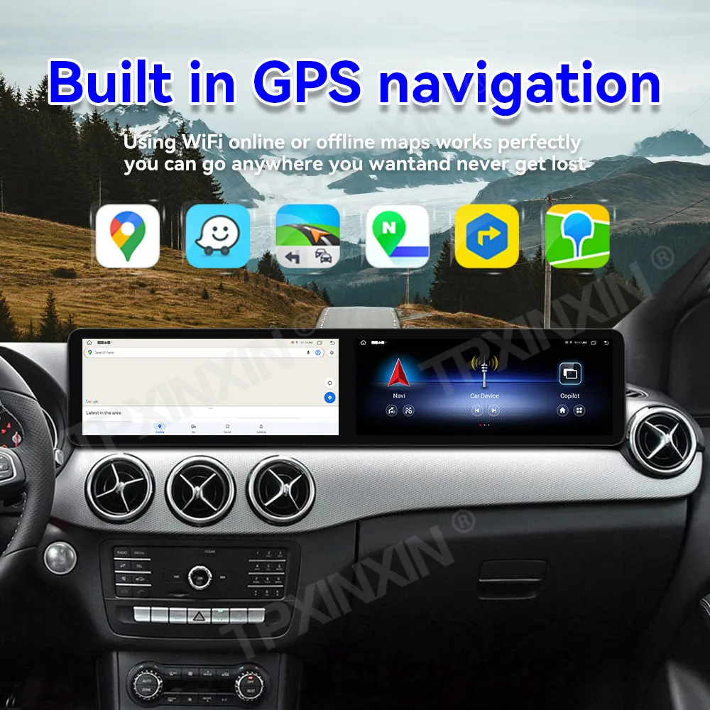 12.3 inch Dual Screen Android Carplay Car Radio For Mercedes-Benz B 2014~2019 Navigation Autoradio DSP GPS Car Multimedia Player