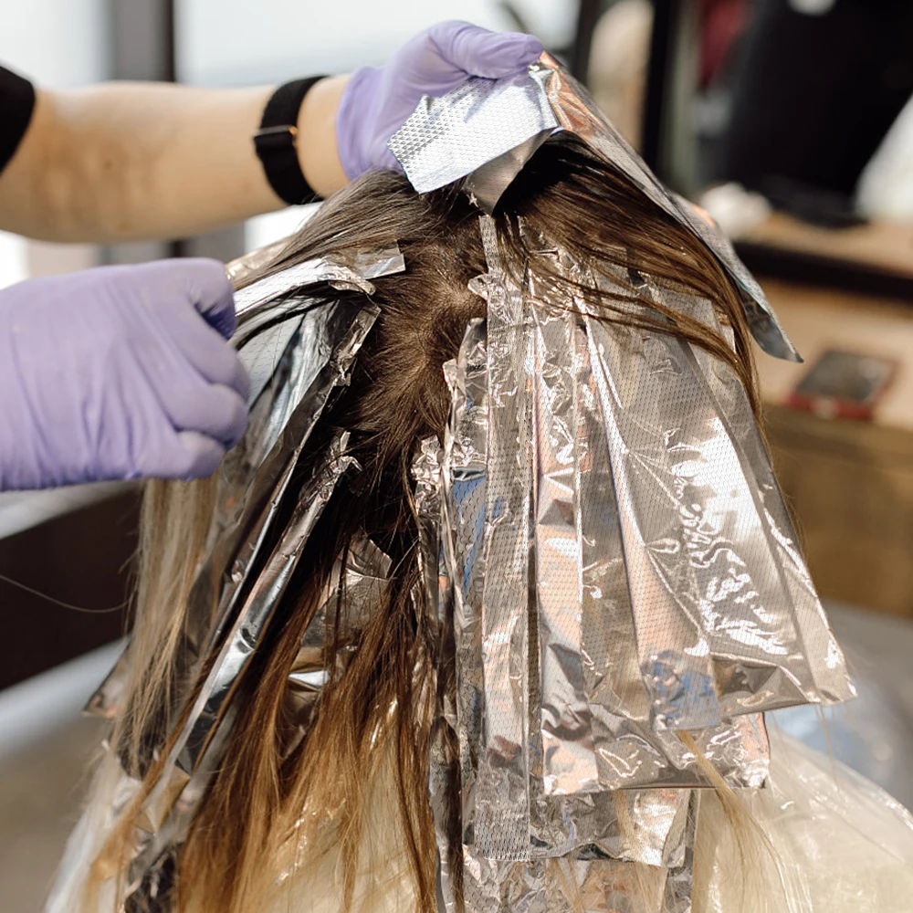 200pcs  Hair Coloring Aluminum Foil Sheets Tin Perm Foil for Hairdressing Salon Barber Shop Professional Hairdressing Supplies