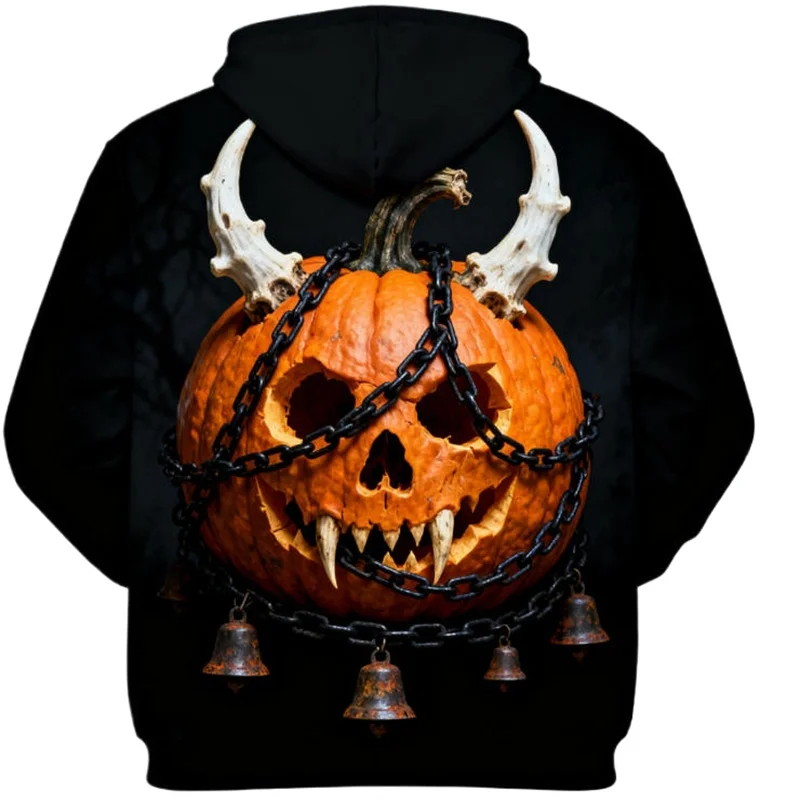 

Autumn Winter Men's Hoodie 3D Print Halloween Pumpkin Printing Sweatshirt Men And Women Casual Fashion Y2k Breathable Clothing