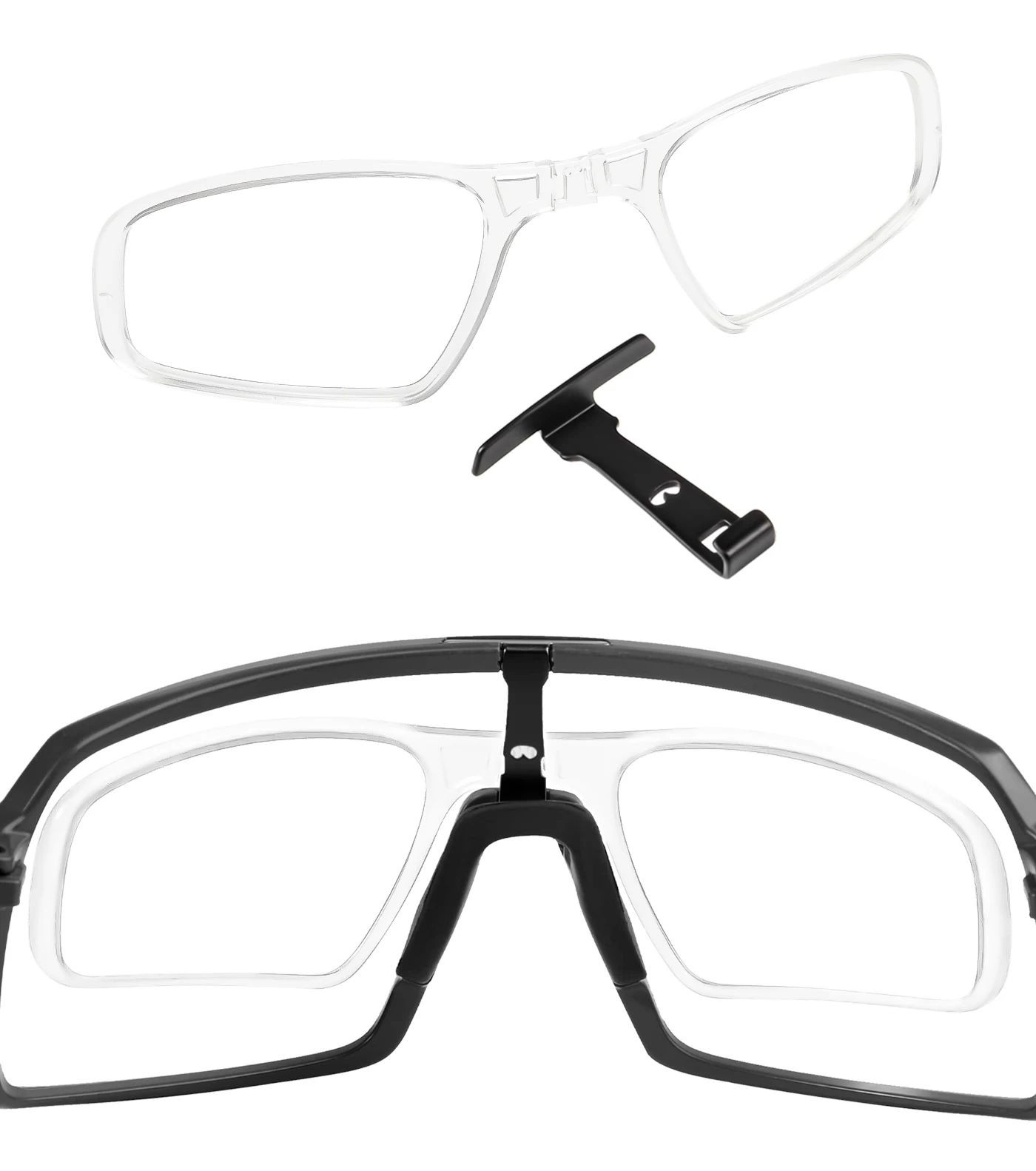 

Insert Clip-On RX Adaptor Lens Carrier with Nose Bridge Hook Wicket for Oakley Sutro Lite OO9463 OO9463A OO9465 OO9496