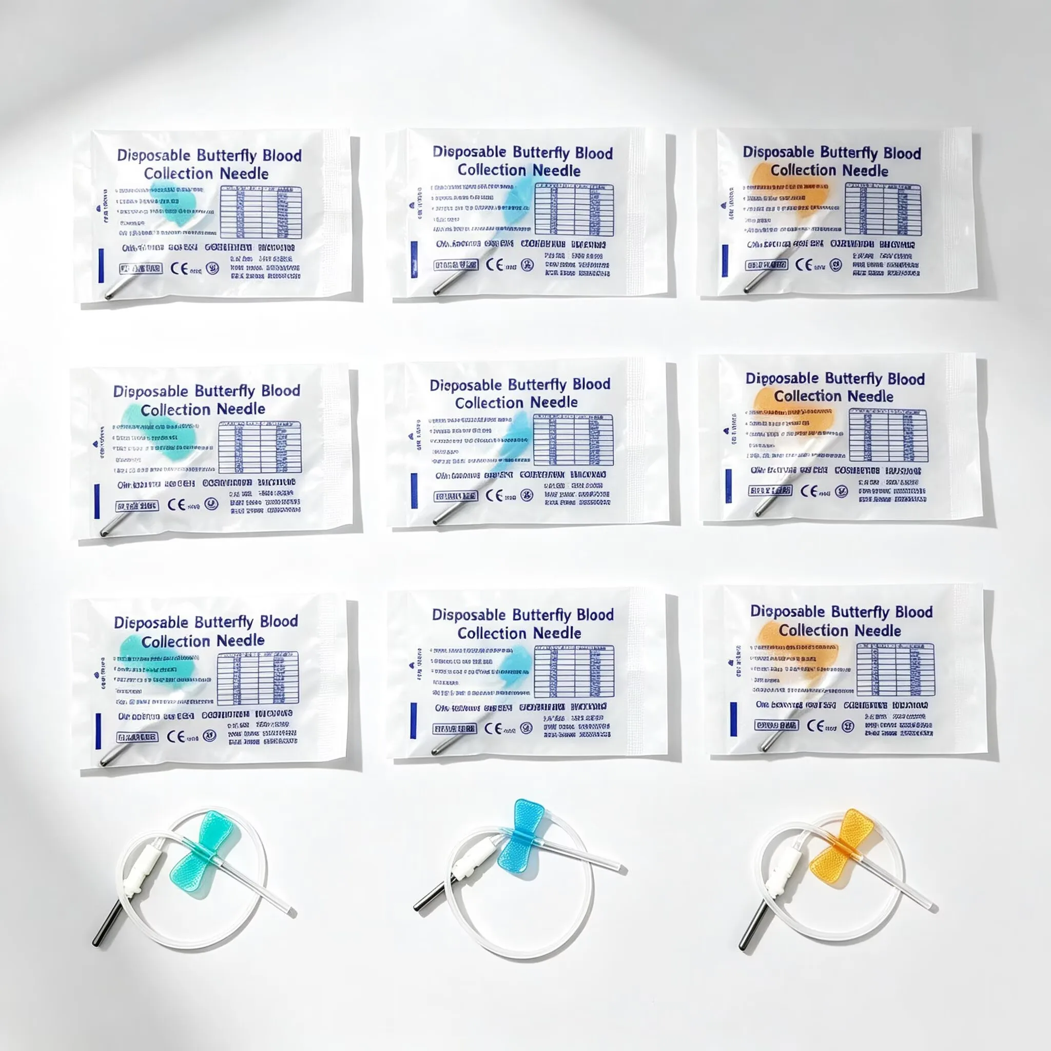 100 pieces Disposable Butterfly Blood Collection Needle double wing type Blood Collection Needle Pet Care Room Cat Dogs Animal