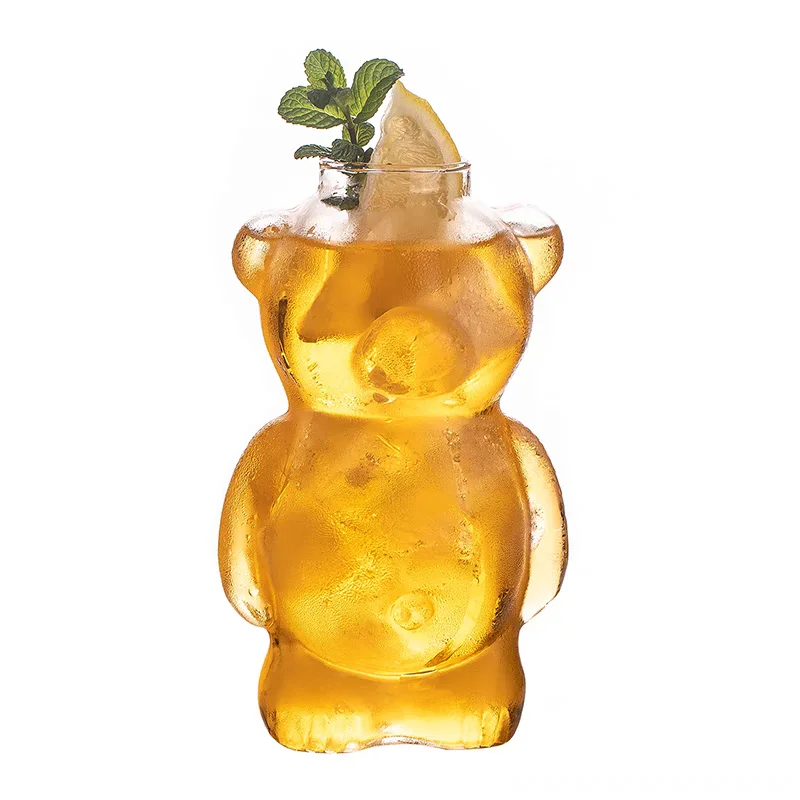 

320ml Bear Shaped Cocktail Cup Novelty Drinking Glasses Juice Wine Glass Transparent Beer Glassware for Homes Bar Cocktail Tool