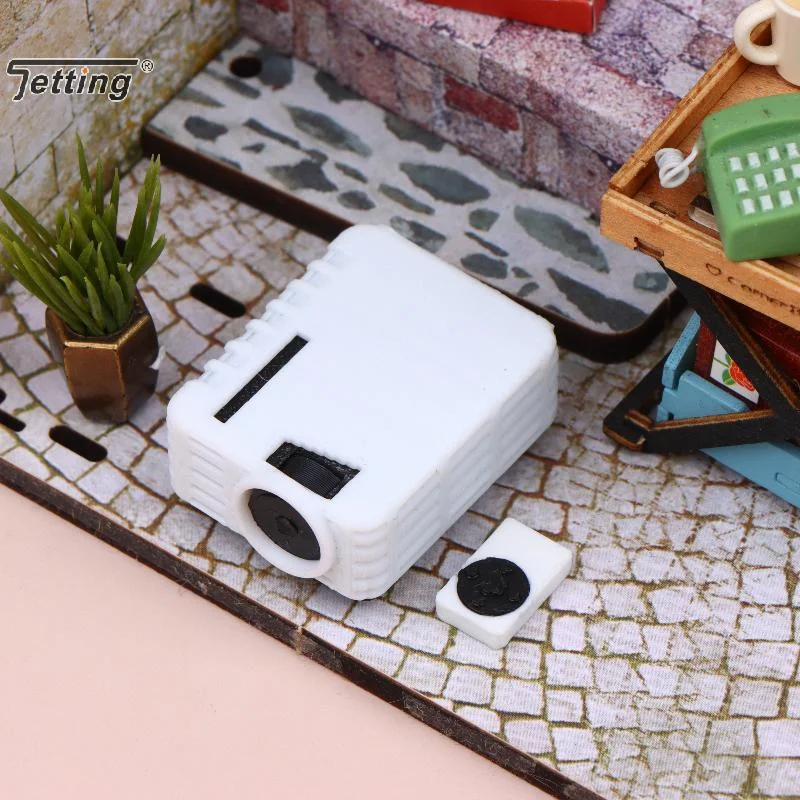 Miniature Simulation Projector Ornaments With Remote Controller 1/12 Dollhouse Mini Projector Model Micro Scene Decoration Toys