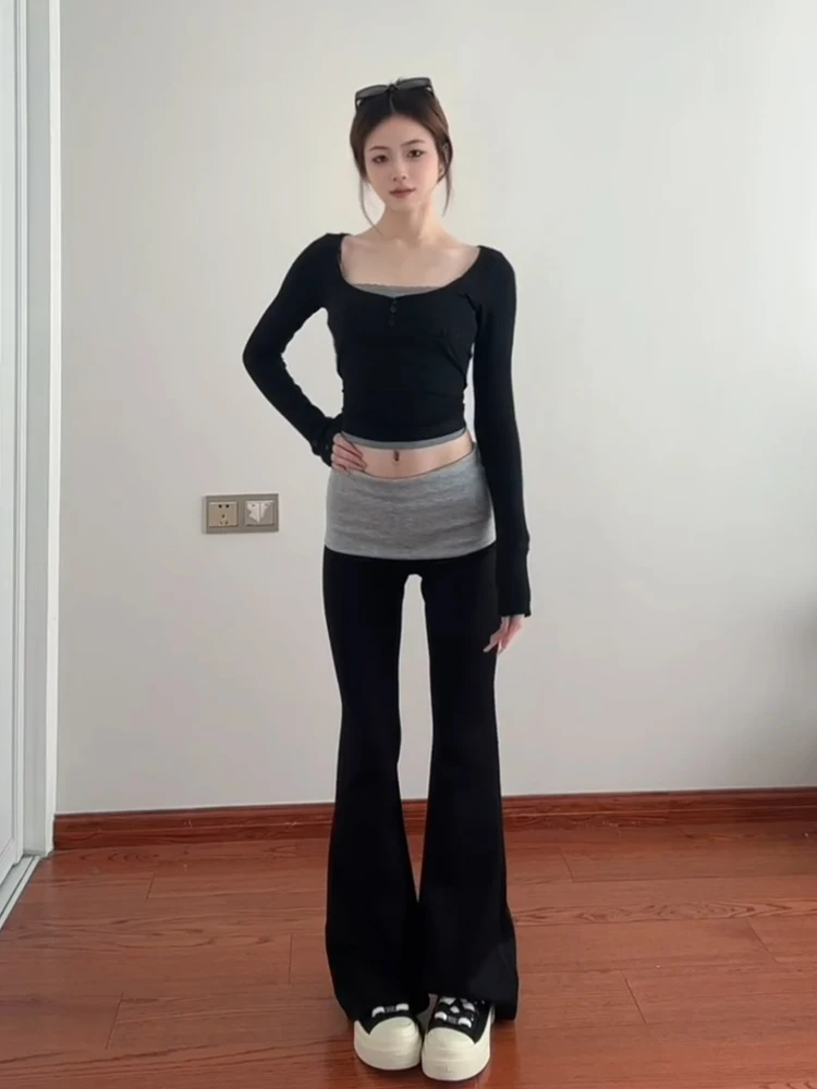 Bla casual queimado calças femininas primavera 2025 novo design emagrecimento yoga esportes calças de perna larga cintura baixa coreano sle