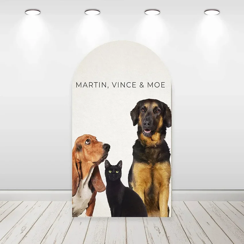 Mehofond personalizado de 2 caras pintura personalizada conmemorativa mascota perro gato retratos cubre Chiara arco fondo decoración telón de fondo foto