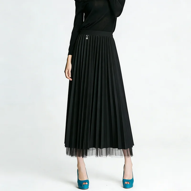 

High Quality New Women's Fashion Mid Long A-line Pleated Skirt PY26030
