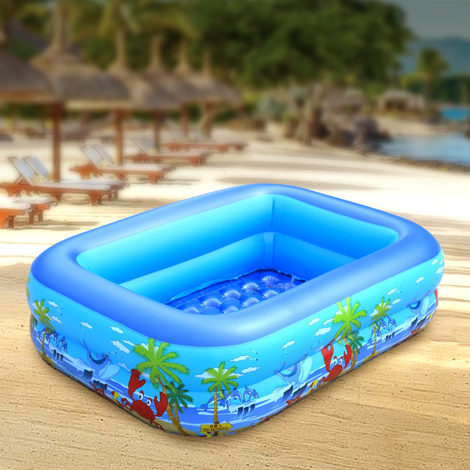 Piscina inflável do poço da bola para crianças, crianças, adultos, explodir a piscina do pvc para o quintal exterior interno da festa da água, azul