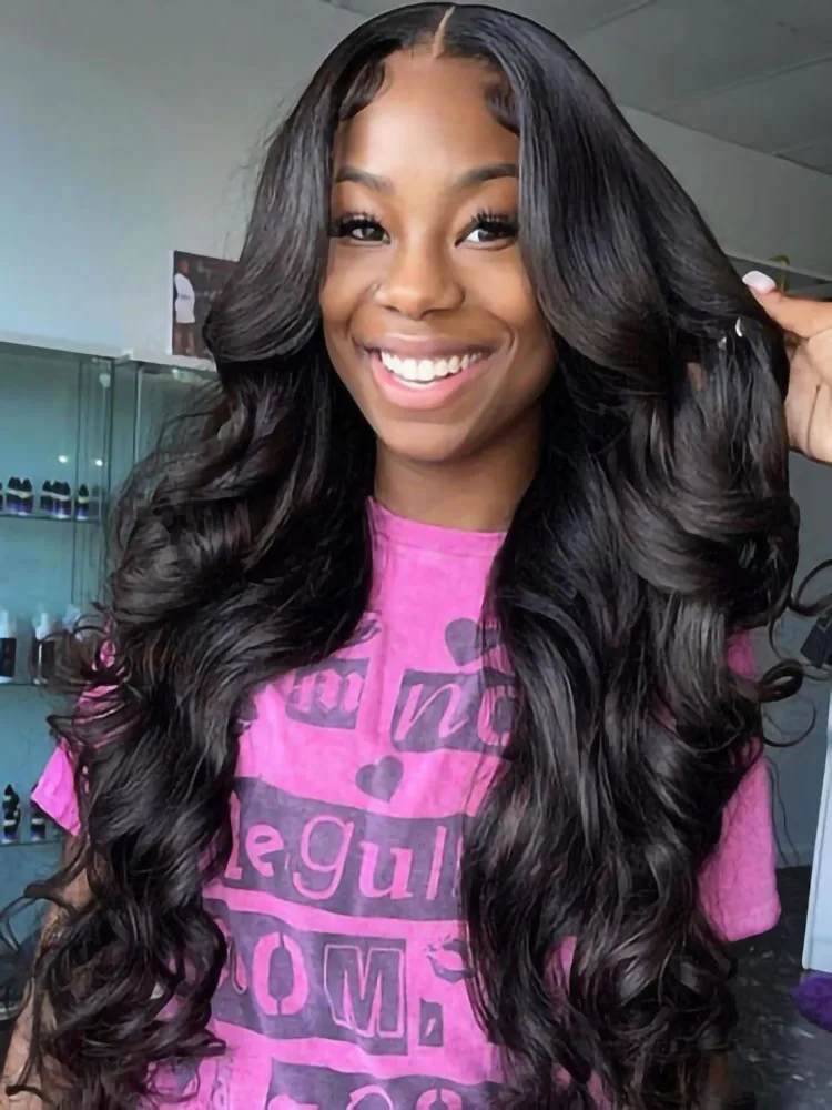 

Human Hair Wig 30 40 Inch 200% High Density 13x6 HD Transparent Body Wave Lace Frontal Lace Front Wig PrePlucked For Women