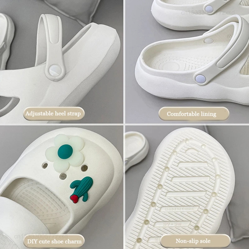 Xiaomi Summer Women Clogs Shoes Slippers Soft EVA Light Beach Sandals Thick Sole Slipper Shoes Outdoor Ladies Casual Home Slides