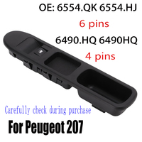 For Peugeot 207 2006-2017 Passenger Side Electric Window Control Lifter Switch Button 6554.QK 6554.HJ 6490.HQ Car Accessories