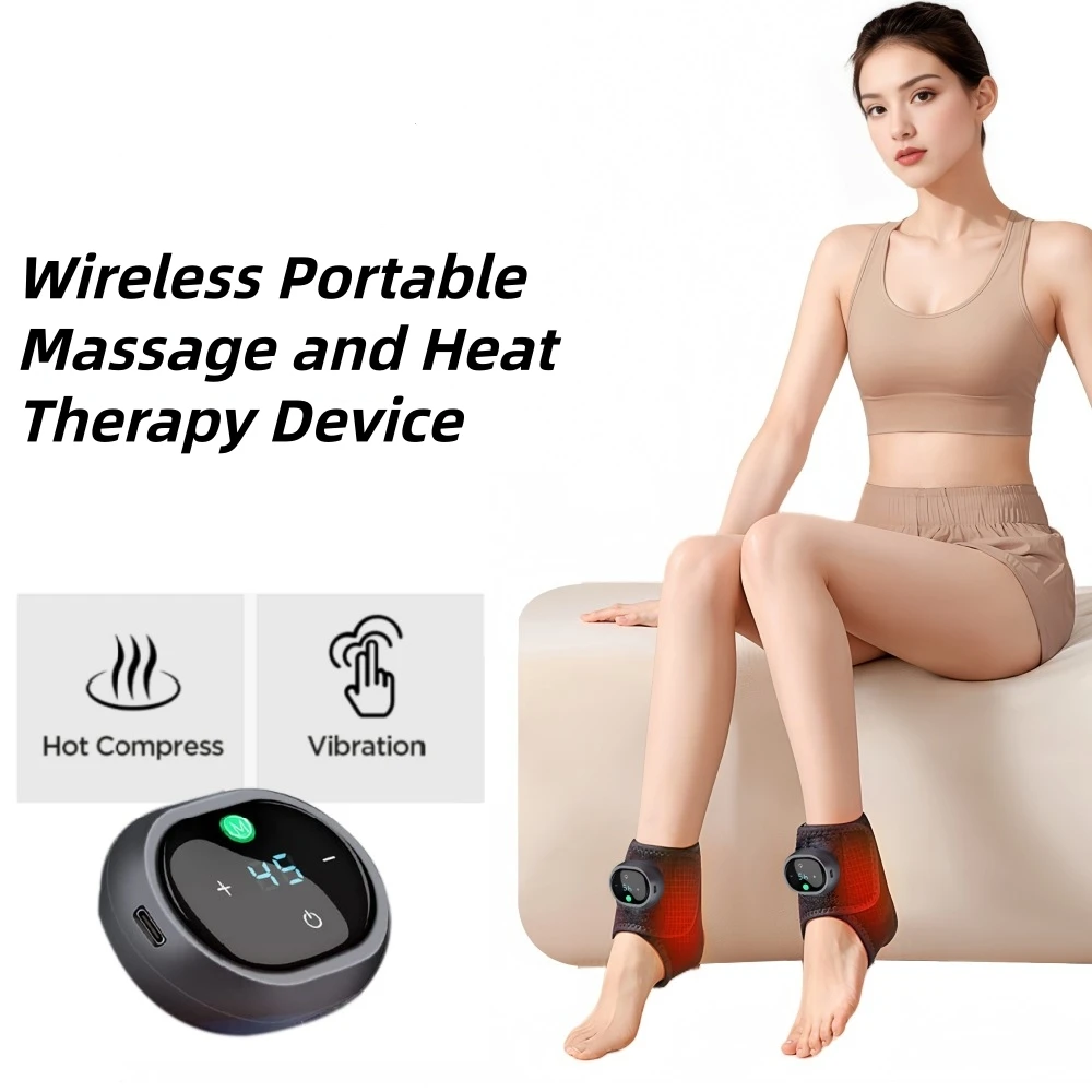 

Беспроводной массажер для лодыжки с подогревом, перезаряжаемый бандаж для лодыжки с подогревом, грелка для ног, обертка с массажной регулировкой вибрации