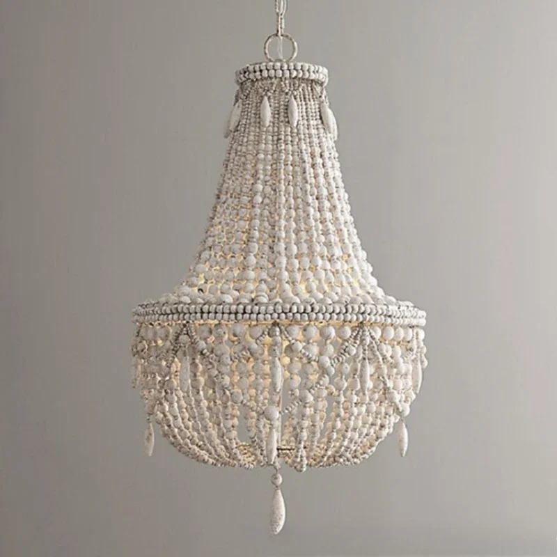 

French light luxury bedroom chandelier living room lamp solid wood head decorative lamp children's room princess American retro