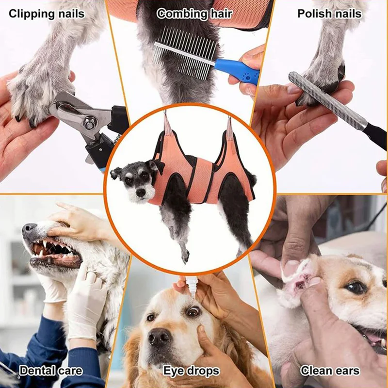 Cat Grooming Hammock Harness for Cat Dog, Relaxation Cat Nail Trimming Restraint, Restraint Dog Cat Sling for Groomi ng