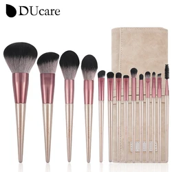 DUcare Makeup Brushes 8-14 Pcs with Makeup Bag, Cosmetic Makeup Brush Set For Foundation Blending Blush Eye Shadow Nylon Hair