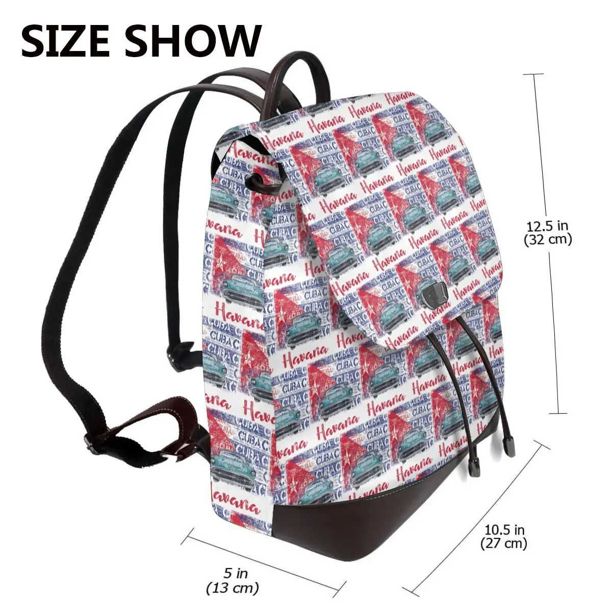 Cuba Cuban Havana Flag Gift Bookbag School Student Bags Hiking Travel Daypack for Women Fashion Derma Backpack