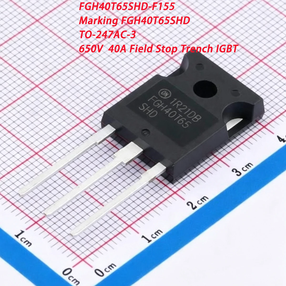 2PCS FGH40T65SHD-F155 Marking FGH40T65SHD TO-247AC-3 650V 40A 80A 134W 268W Field Stop NEW Original IGBT Transistor FGH40T65SHD