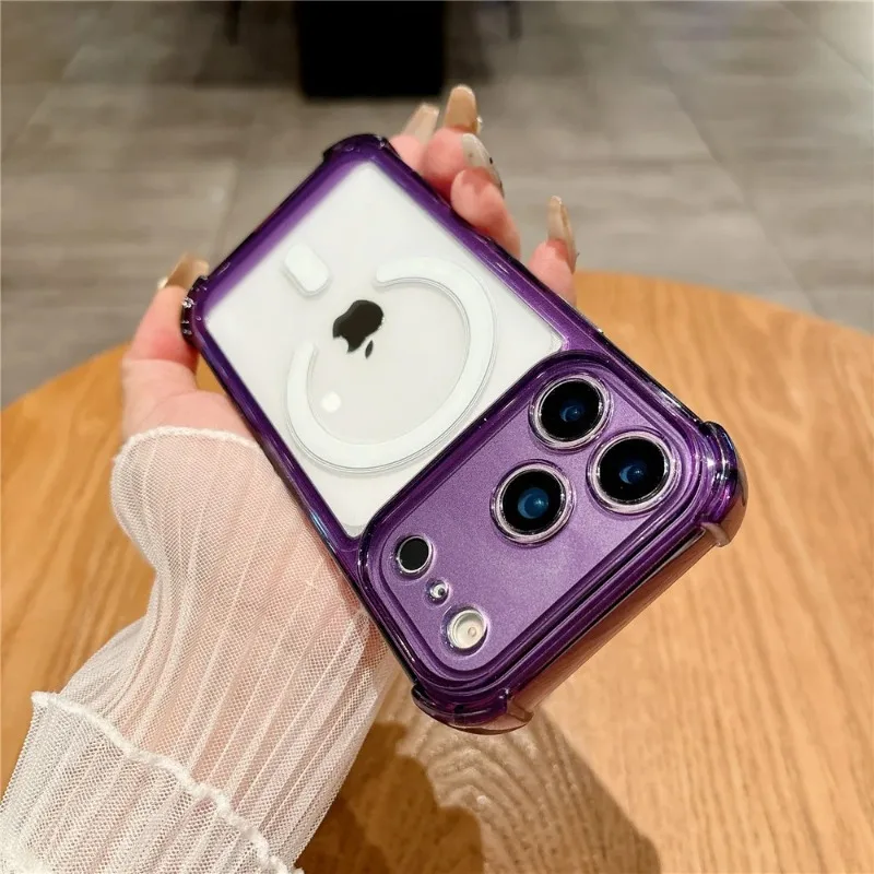 Luxuriöse Magnetische Kabellose Ladehülle für Magsafe für iPhone 18 Pro Max 17 16 15 14 13 12 Plus Stoßfeste Transparente Rückabdeckung – Detail 12
