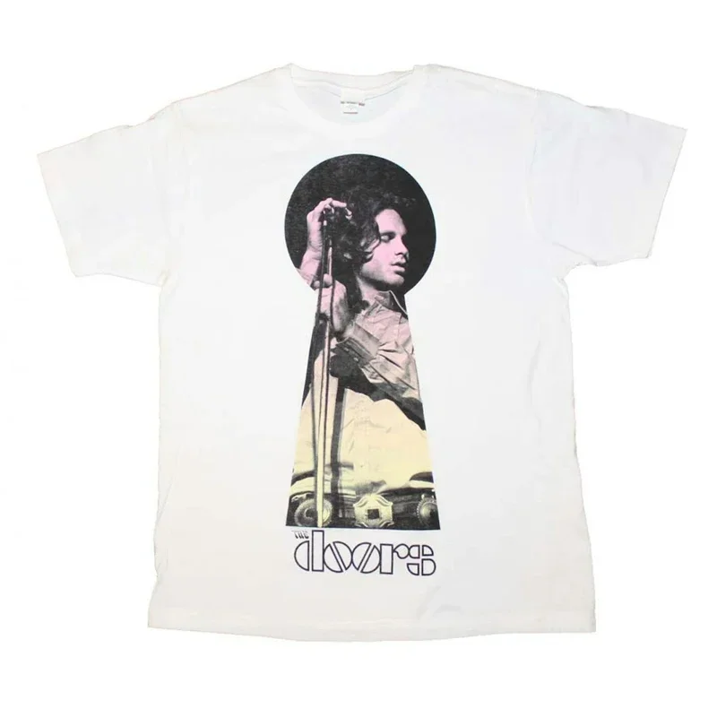 Jim Morrison The Doors Gate Rock Band Retro Classic Men's and Women's Loose Harajuku Print Short Sleeved T-shirt Women Clothing