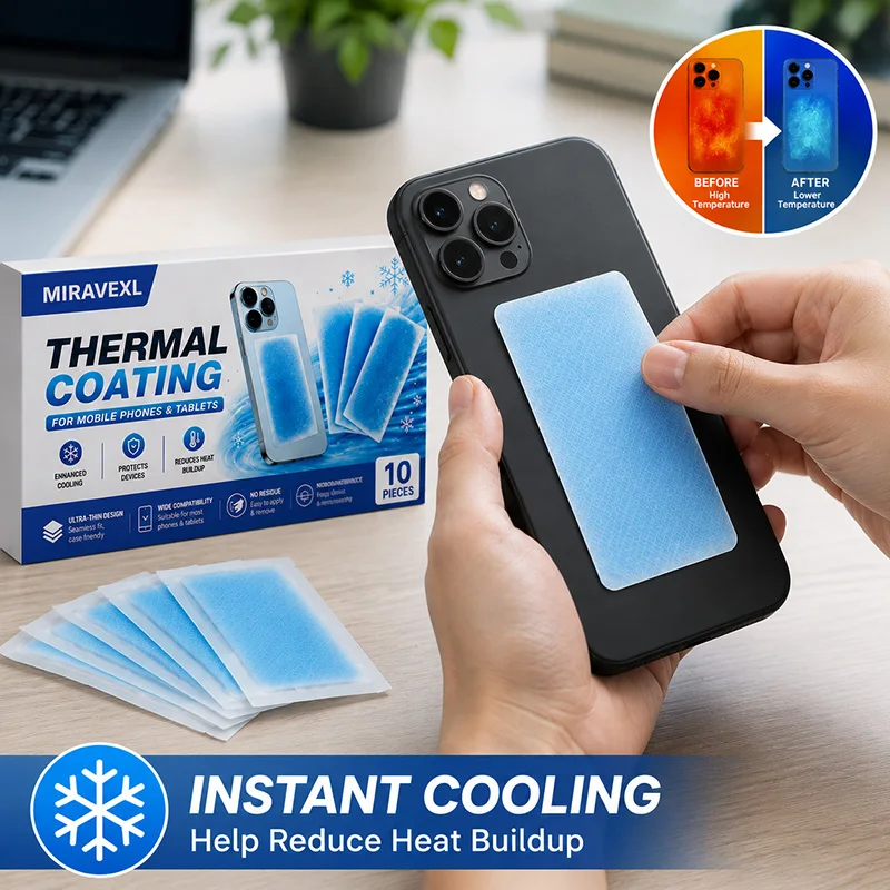 Cell Phone Cooling Sticker 10 Pcs, Thermal Cooling Patch for Smartphone & Tablet Gaming, Reduces Heat, No Residue Easy Apply