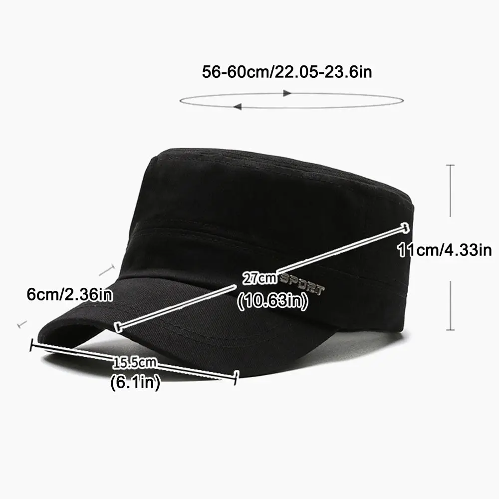 Topi Datar Pria Pinggiran Pendek Baru Topi Matahari Usia Menengah Dapat Disesuaikan Pelindung Matahari Musim Semi dan Musim Gugur