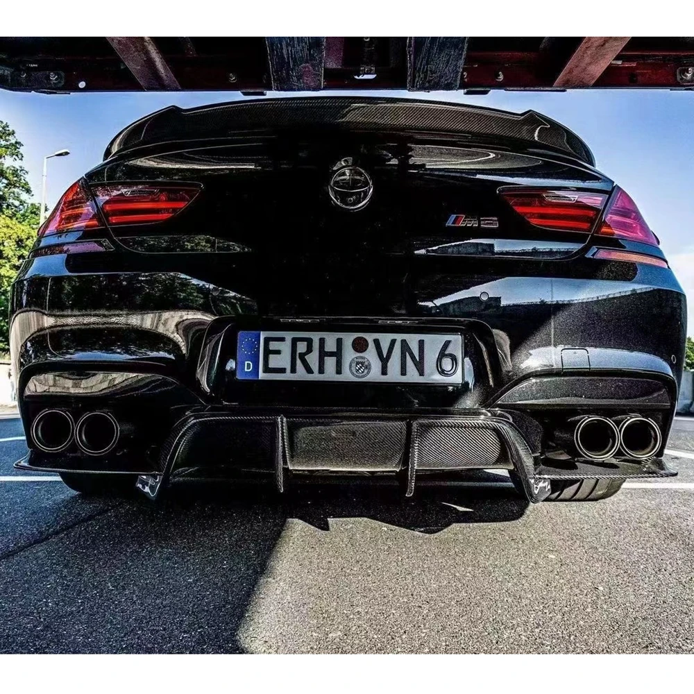 Car Rear Bumper Diffuser Lip For BMW 6 Series F06 F12 F13 M6 640i 650i 2013-2018 Carbon Fiber Rear Bumper Diffuser Lip Spoiler