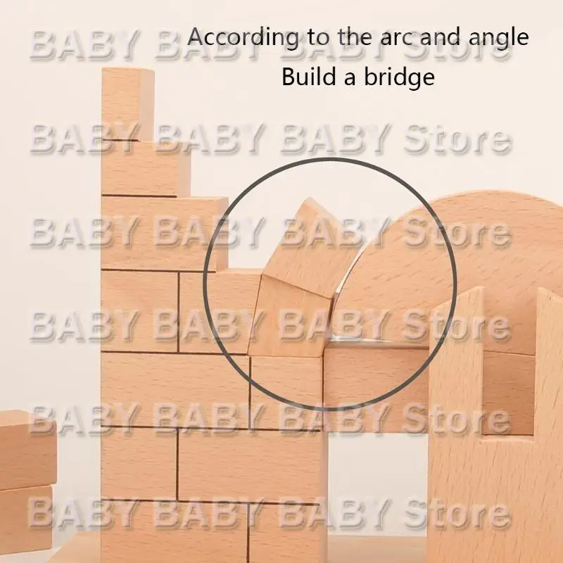 

Q81A 1PC Roman Arch Bridge Stacking Geometry Learning Sensory Block Wooden Toy