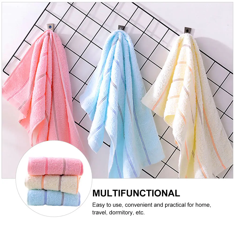 

3Pcs Cotton Face Washing Towel Soft Absorbent Quick Dry Bath H Towels Home Travel Dormitory Bathroom Accessories