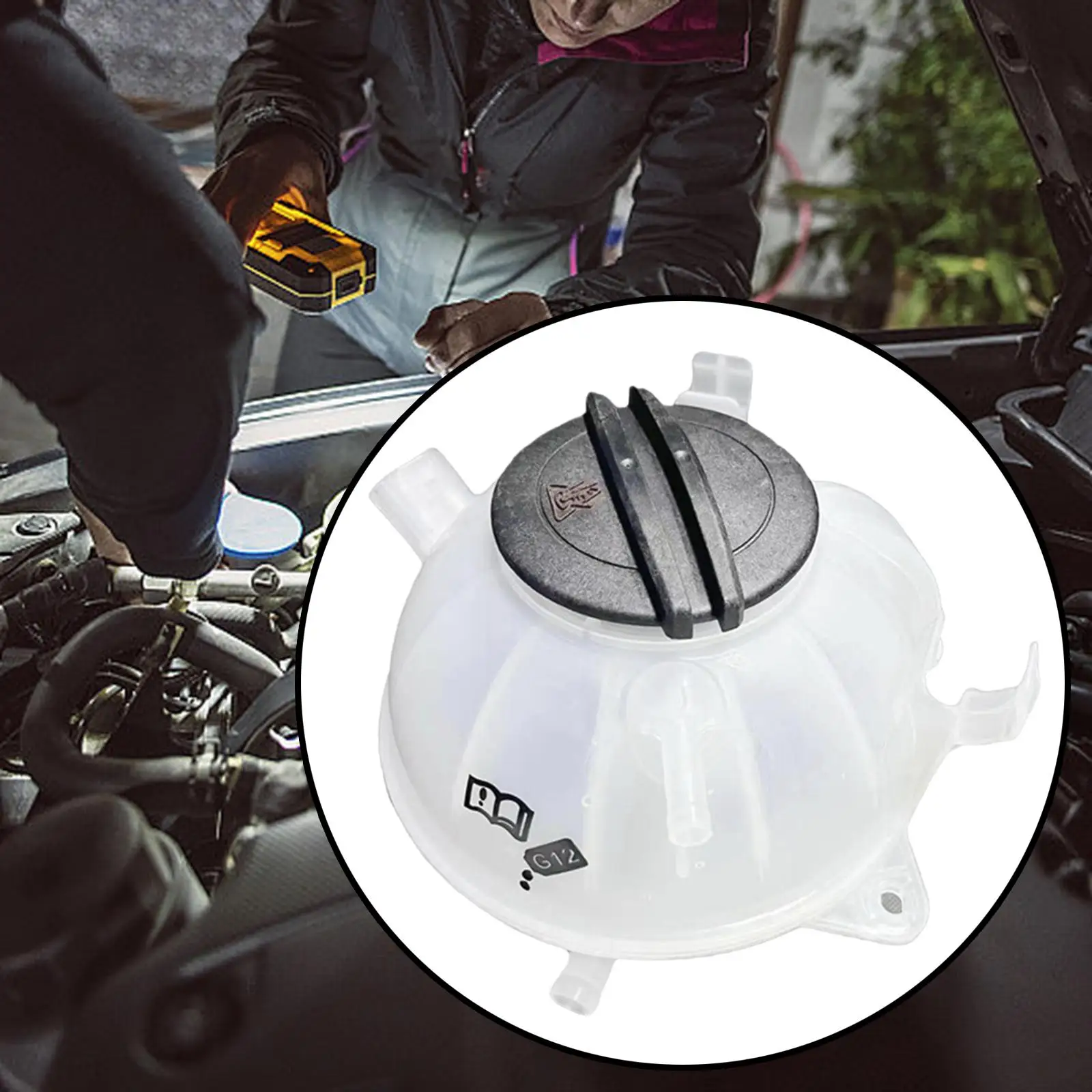 Engine Coolant Reservoir Tank 1K0121407A with Cap for Audi A3 Q3 TT