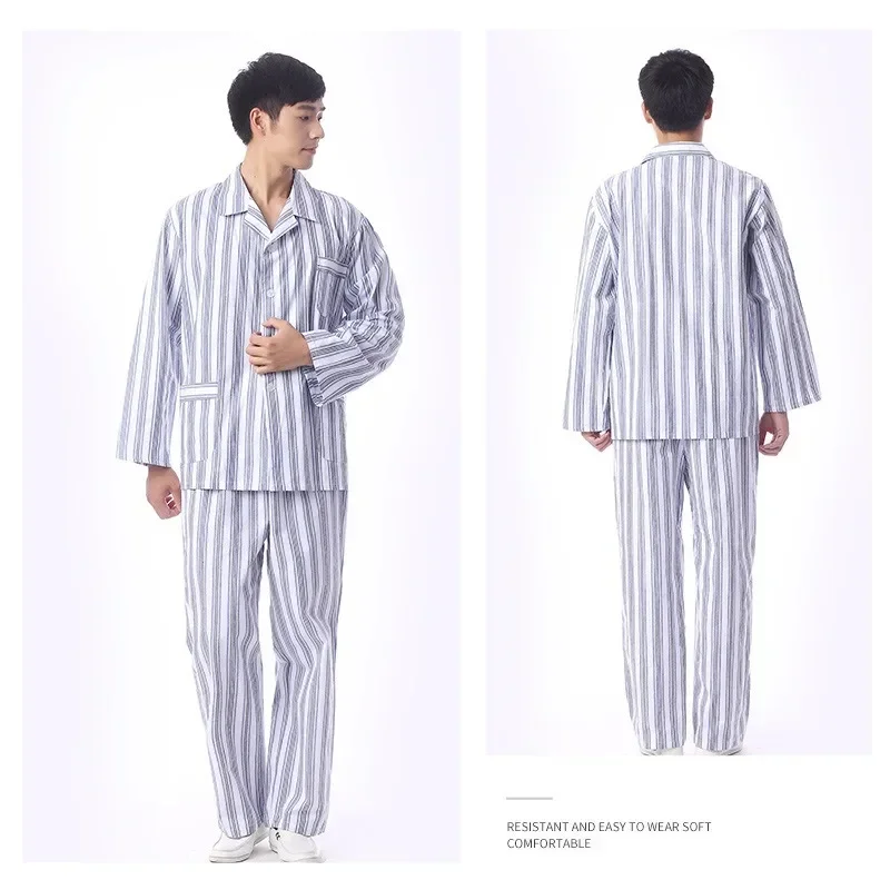 فساتين مستشفى قطنية للرجال والنساء ، زي موحد للمرضى ، بدلة بأكمام قصيرة ومنقسمة ، بأكمام طويلة ، بيع بالجملة