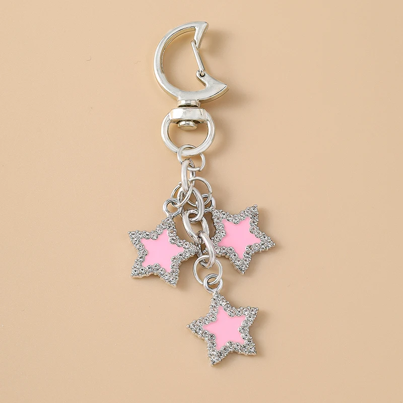 

Fashion Crystal Star Keychain for Car Key Holder Souvenir Gifts for Women Men Handbag Pendant Keyrings DIY Accessories