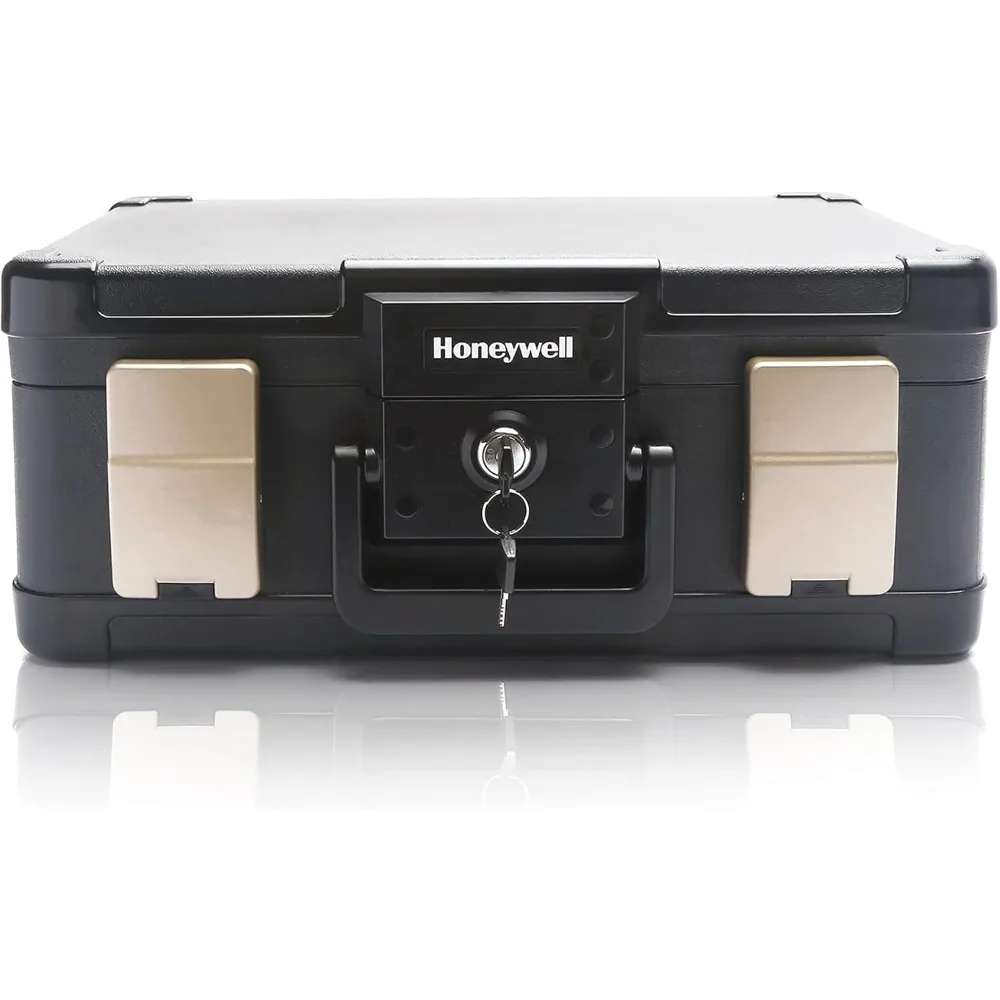 Caja fuerte resistente al fuego e impermeable de 30 minutos de tamaño mediano con asa de transporte