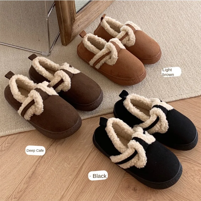 

Children's Korean-style parent-child cotton slippers girls fashion padded warm plush outside wear casual Birkenstock shoes