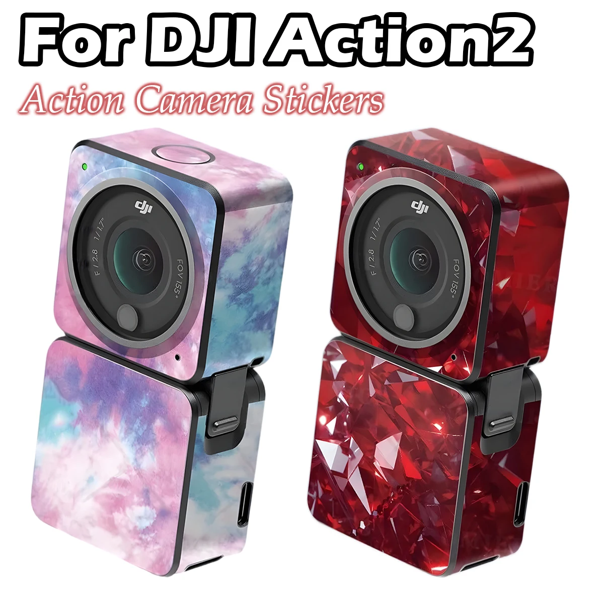 For DJI OSMO Action 2 Action Camera Decorative Protective Film Anti-scratch Decals Motorcycle Moto Riding Accessories Stickers