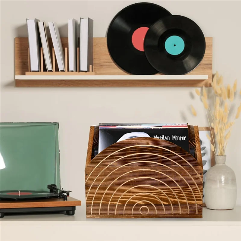 【รายการขายดี】ผู้ถือแผ่นเสียงไวนิลผู้ถืออัลบั้มไม้บันทึกขาตั้งจอแสดงผลสําหรับนักสะสมบันทึกศิลปะ