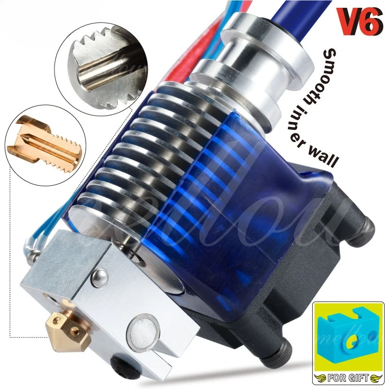 High Quality E3D V6 Extrusion Head Full Metal Teflon Throat Near and Remote Universal 3D Printer