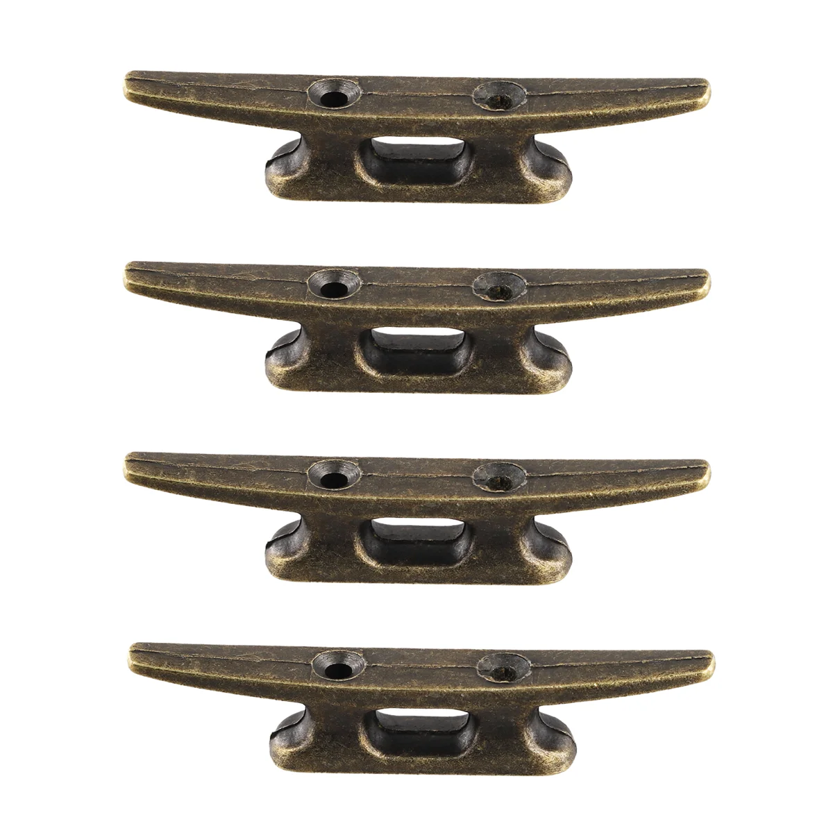 Boat Dock Cleat 4 Inch for Mooring Boat Bronze Host Cast Iron Suitable for Nautical Beach Lake Maritime Decor,4Pcs