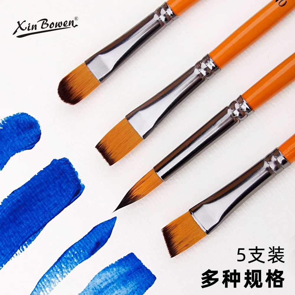 5 Stks/set Aquarel Penseel Pen Wwo-Kleur Nylon Wol Kunst Schilderij Penseel Acryl Kwast Канцелярия Kunst Benodigdheden Voor Kunstenaar