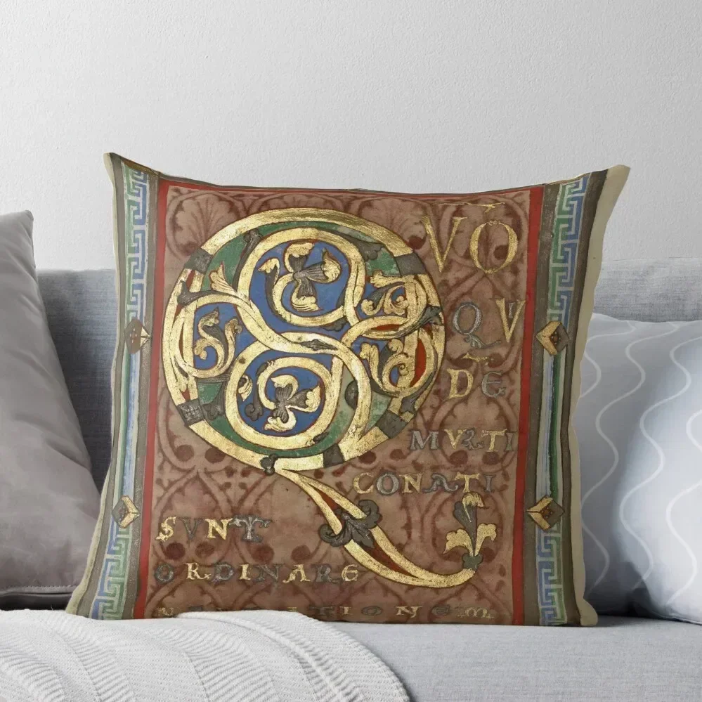 

Decorated Incipit Page - Opening of Luke's Gospel (1120 - 1140 AD) Throw Pillow Christmas Pillow Cases Sitting Cushion pillow