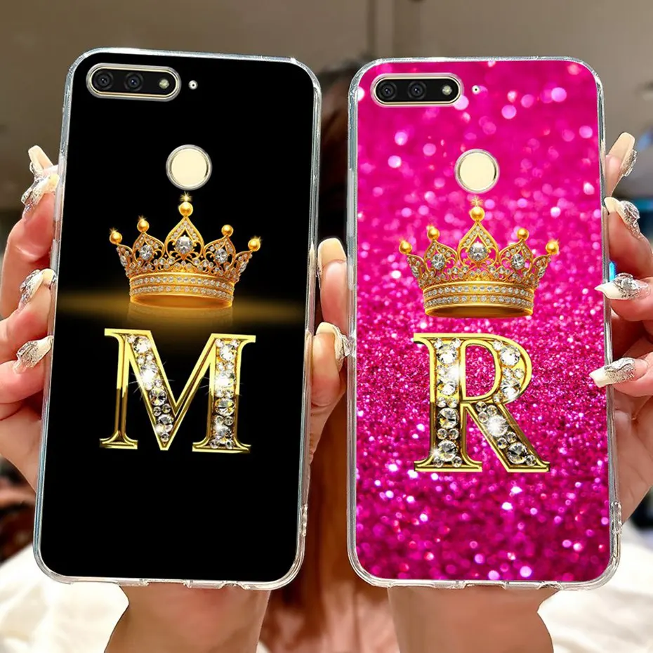 Модный чехол для телефона с буквенным принтом для Honor 7A Pro AUM-L29 AUM-L33, тонкая задняя крышка из прозрачного ТПУ для Honor7A 7 A Pro, мягкие силиконовые чехлы