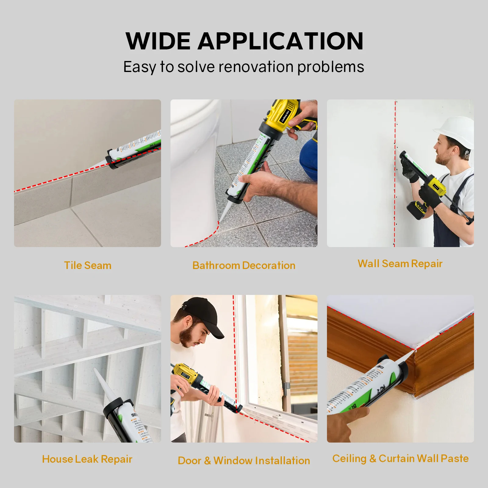 مسدس السد اللاسلكي 10 أونصة/300 مل مسدس سيليكون كهربائي 4 سرعات قابلة للتعديل مع ضوء LED لبطارية ديوالت 20 فولت (بدون بطارية)