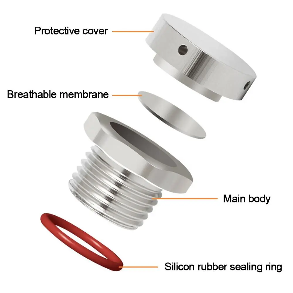 New 304 Stainless Steel Air Vent Valve Screw In Waterproof Breather Vent Valve M5 M6 M8 M10 M12 Metal Vent Plug