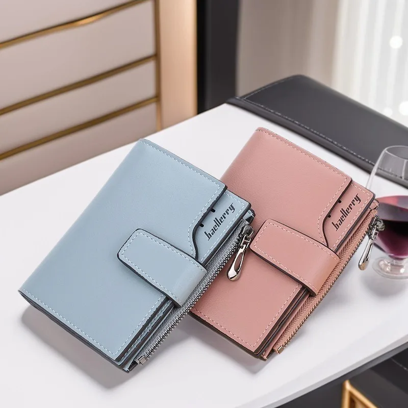 

New! Baellerry Women's Wallet - Korean Minimalist Short-Style, Snap Closure Card Holder & Coin Purse