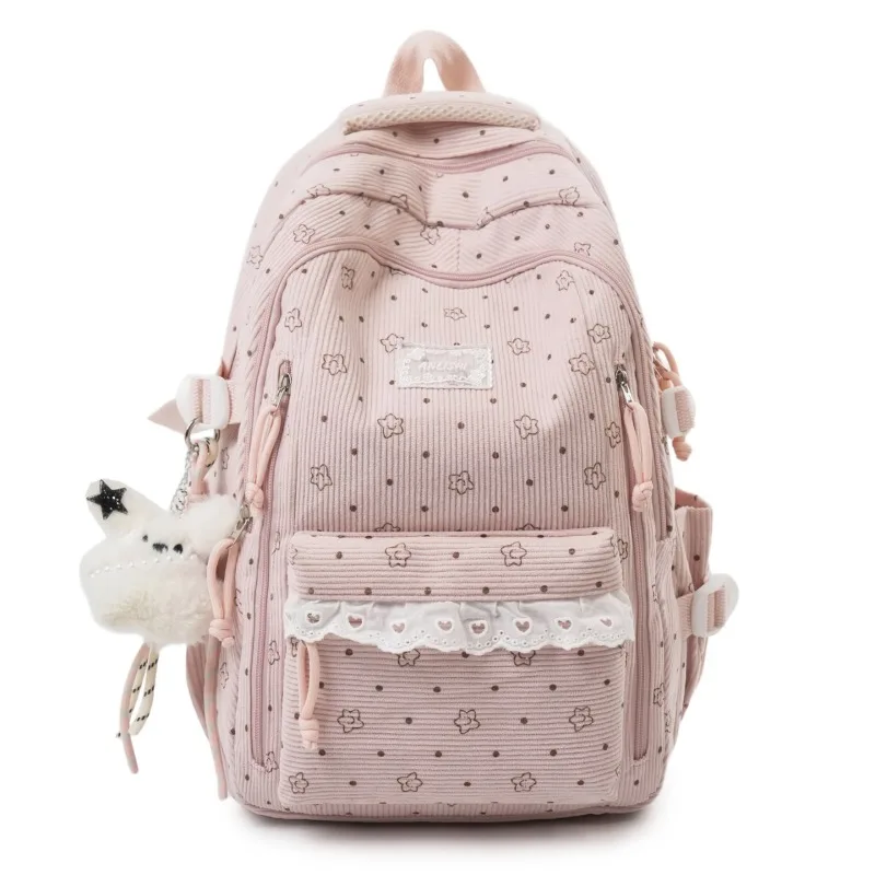 

Модные вельветовые дизайнерские школьные рюкзаки на молнии 2026 года: хит продаж, универсальные брендовые сумки для женщин, однотонные молодежные милые рюкзаки