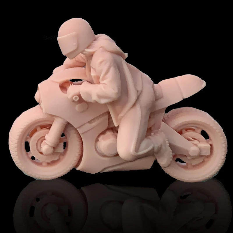 1:64 Figure Sexy Beauty Riding Motorcycle Miniature 1/43 Model Garage Kit Need To Be Colored By Yourself image 3