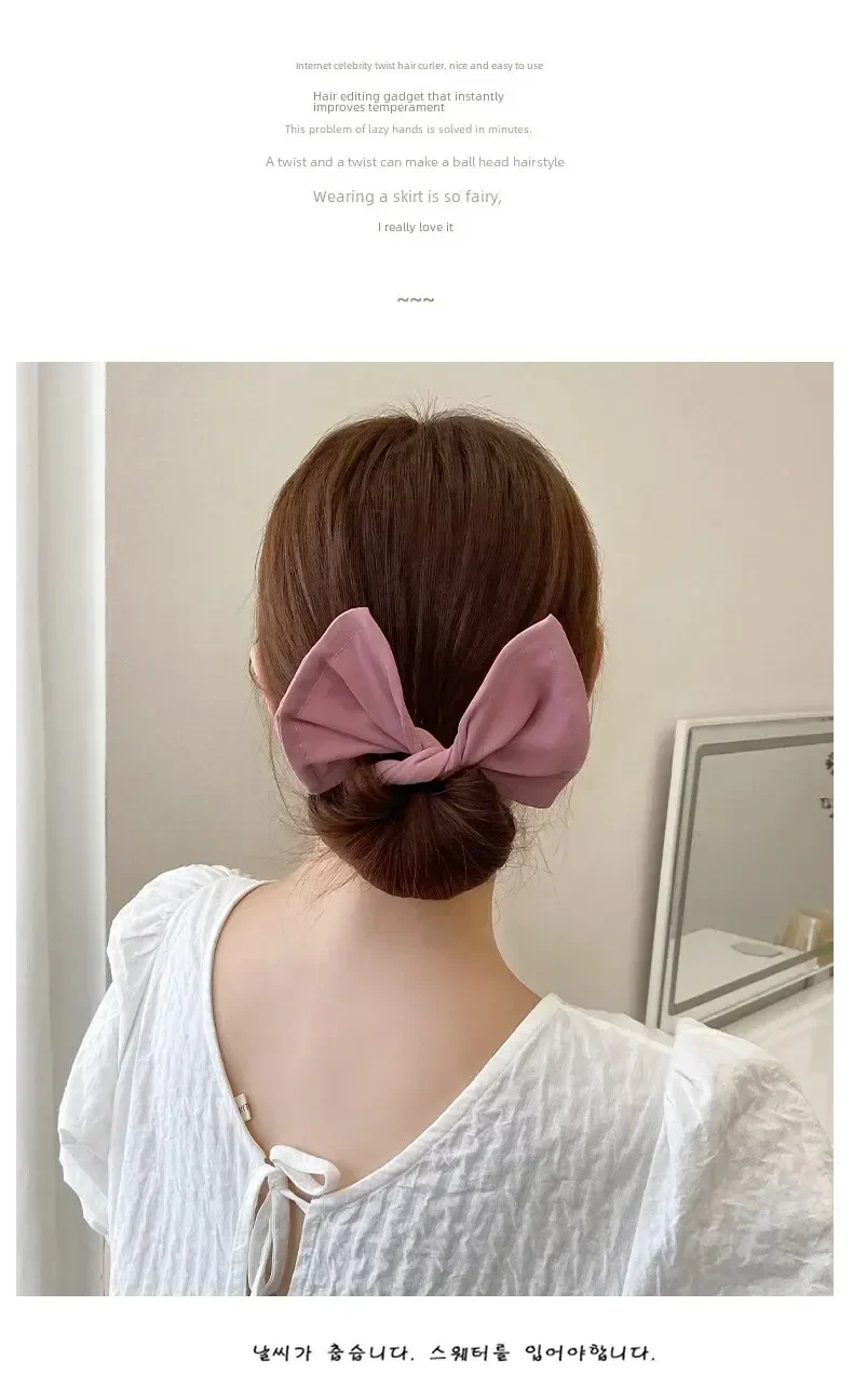 Modische Twist-Haarspange, Brötchenmacher im koreanischen Stil, Haarschmuck mit Schleife für Frauen – Detail 4